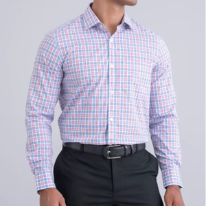 เสื้อลำลองแขนยาวสำหรับนักธุรกิจชายเสื้อทางการลายทางสีล้วนแบบมืออาชีพ - Product Image 1