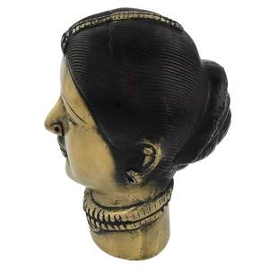 แฮนด์เมดอินเดียทองเหลืองสีดำและสีทองบรอนซ์ Gauri Mata ใบหน้าประติมากรรมรูปปั้นตกแต่งบ้านรายการของขวัญ15X8.5เซนติเมตร NSP-340 - Product Image 3