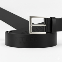 Ceinture Homme en Cuir Véritable Pleine Fleur avec Boucle Ardillon en Alliage, Logo Personnalisé, Fabrication OEM de Luxe Écologique Sialkot