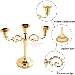 Décor à la maison candélabres en métal superbe qualité bougeoirs candélabres uniques en or poli table de mariage pot de bougie décoratif - Product Image 5