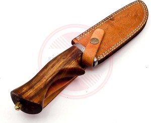 Cuchillo de caza de acero damasco, mango de madera, cuchillos de caza para acampar con mango de madera, cuchillos personalizados - Product Image 6