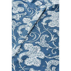 Vestido Midi de Algodón Estampado Azul para Mujer, con Cinturón, Estilo Casual Elegante, Cuello Mandarín, Cintura Imperio, Tallas XS-XL, para Uso Diario y de Oficina - Product Image 4