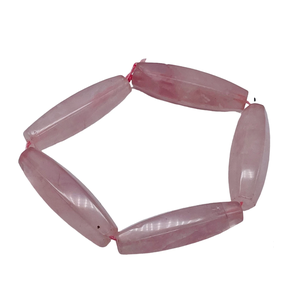 Cuentas de joyería de arroz de cuarzo rosa Natural de alta calidad, cuentas de piedras preciosas de arroz de barril de ágata pulida para la fabricación de joyas al por mayor - Product Image 3