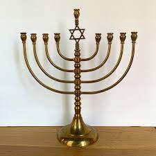 Luxury Brass Menorah Candle Holder Jewish Hanukkah <b>Lamp</b> Decorative Candle Stand Elegant Religious Decor - Product Image 4