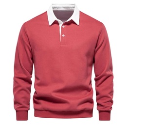 2025 nouveau Style hommes pour Polo T-Shirt motif solide personnalisable avec manches longues tissu de toile de haute qualité Premium - Product Image 2