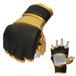 High Quality MMA <b>Gloves</b> Bulk Custom Printed PU Material <b>Moisture</b> Wicking Hook Loop Closure Embroidery Branding Services Unisex - Product Image 2