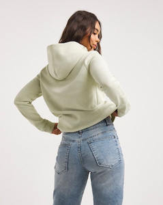 High Demand Customized <b>Ivory</b> Women's Drop Shoulder Micro Logo Essential Hoodie Anti-Wrinkle & Breathable Blank Hoodies For Women - Product Image 3