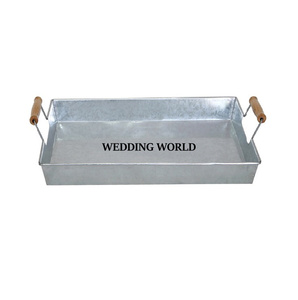 Bandeja de servicio galvanizada, forma redonda, hecha a mano, superventas, diseñador, artículos de boda de lujo, mesa, venta al por mayor, bandeja de servicio de Metal - Product Image 2