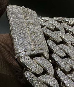 VVS Moissanite 925สเตอร์ลิงเงิน30มม. 22นิ้วโซ่เทนนิสสีขาว14K ทดสอบทองสไตล์ฮิปฮอป - Product Image 4