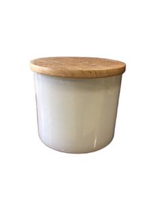 Bougeoir en verre transparent avec couvercle en bois, pot de bougie vide avec couvercle en bambou, vente en gros, coloré - Product Image 1