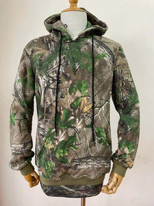 Wholesale Men's Windproof Old School Camo Hoodie with Digital Black Color Block Print Animal Pattern Snow Pullover - Product Image 6