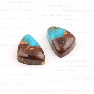 Mayorista Natural Lava Cobre Turquesa 12x18mm Mariposa Forma de fantasía Calibrado Cabujón Piedras preciosas sueltas para la fabricación de joyas - Product Image 1
