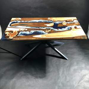 Table à manger en bois massif sur mesure « Rostov » – Table de salle à manger artisanale en dalle de bois dur de qualité supérieure - Product Image 1