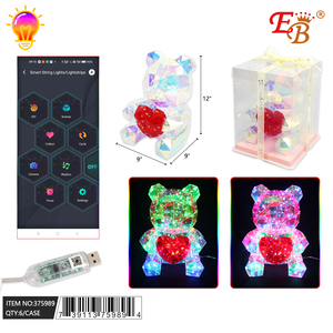 ไฟตกแต่งรูปหมีคริสตัล LED ขนาด 12 นิ้ว 6 ชิ้น/กล่อง - Product Image 1