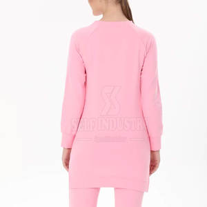 Factory Direct New Arrival <b>Women's</b> <b>Longline</b> <b>Sweatshirt</b> Custom Design 100% Cotton Front Logo for Winter - Product Image 6