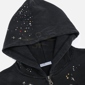 Sudadera con capucha de diamantes de imitación de diseñador para hombre, jersey de moda informal con sudadera con diamantes de imitación brillantes de alta calidad - Product Image 5