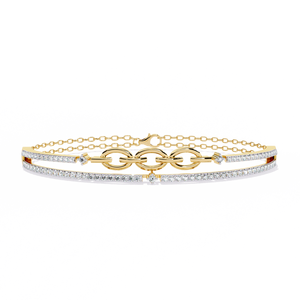Magnifique bracelet et jonc en or 18 carats avec diamants de laboratoire - Product Image 1