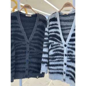 เสื้อคาร์ดิแกนถักลายม้าลายสไตล์ลำลอง 5166 - Product Image 1