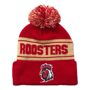Best Embroidered Beanie Hat Black Red Cuffed Unisex Adult <b>Winter</b> <b>Cap</b> Casual Style 100% Acrylic Knitted Pom Pom Top - Product Image 4