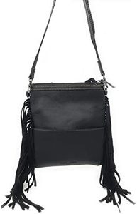 Dernier sac à bandoulière noir à franges en cuir véritable fait à la main Western Sac à bandoulière Boho Festival en cuir pour femmes Sac à bandoulière - Product Image 2