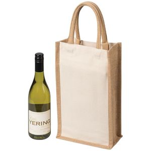 Bolsa de 2 botellas de vino de alta calidad Bolsa de regalo con funda de transporte de yute Mejor precio Venta para necesidades de compras - Product Image 3