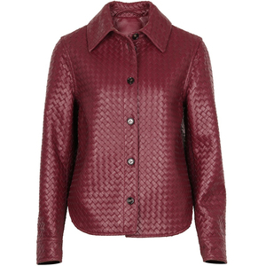 2024 Hot Selling Unique <b>Leather</b> <b>Jackets</b> <b>Jacket</b> <b>Leather</b> Woman Checkerboard <b>Leather</b> <b>Jacket</b> - Product Image 4