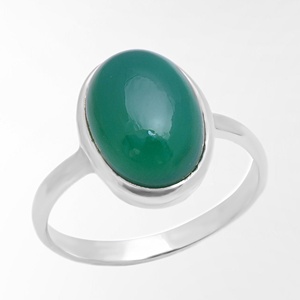 Joyería de moda Anillos de lujo ligeros Mujer anillos de ónix verde Anillo de plata esterlina 925 para niñas - Product Image 4