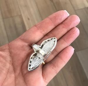 แหวนเงินสเตอร์ลิงสไตล์โบราณทำจากอาเกตเครื่องประดับโบฮีเมียนแบบตะวันตกของขวัญแต่งงานทรงวงรี - Product Image 4