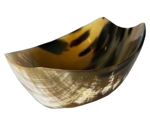 Tazón de cuerno de búfalo de estilo náutico indio, cuerno de Animal decorativo, artesanías pulidas en todos los tamaños para decoración del hogar por GM Impex - Product Image 1