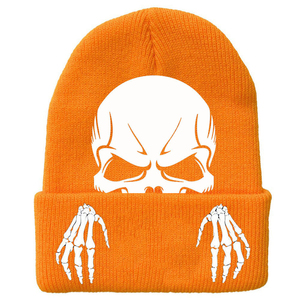 Gorro cálido Sin borde tejido Jacquard de doble cara con estampado de letras y Calaveras con logotipo personalizado 2025 - Product Image 6
