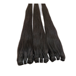 Prêt à Expédier Vierge Double Dessiné Indien Remy Extension de Cheveux Soyeux Vague Droite Faisceau de Trame pour les Exportateurs - Product Image 1