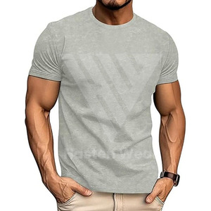 Durable 100% algodón hombres gimnasio Fitness camisetas transpirable secado rápido venta al por mayor Premium venta deportes entrenamiento atlético - Product Image 1