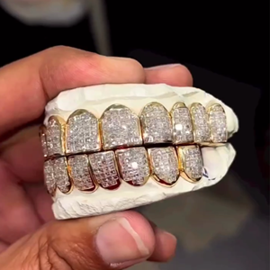 Rejilla Dental Personalizada de Hip Hop para Hombre, Chapada en Oro de Plata 925, con Incrustaciones de Moissanita, Joyería de Lujo Ecológica - Product Image 4