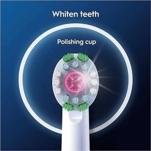 Oral-B Pro 3D White <b>Electric</b> <b>Toothbrush</b> <b>Head</b> Bristle Material for Teeth Whitening & Stain Removal Pack 8 - Product Image 3