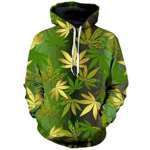 Nueva hoja colorida descarga sólida impresa 100% algodón personalizado transpirable ecológico hombres sudaderas con capucha pulóveres - Product Image 5