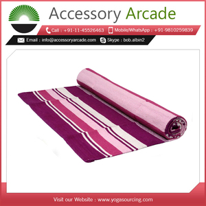 Premium Quality High on Demand Yoga Rug <b>Mat</b> Cotton Striped Elegance Product Available at Reasonable Price - Product Image 2