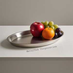 Bandejas de servicio de acero inoxidable pulido de grado alimenticio de diseño ovalado elegante para restaurante Hotel Bar fiesta para servir bandeja de chocolate - Product Image 5