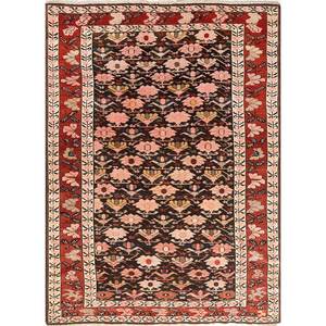 พรมขนสัตว์ถักมือ Kiaan Classic ลายดอกไม้ สีเบจ-น้ำตาล รุ่น Paem-318 สำหรับห้องนั่งเล่น ห้องโถง รูปทรงสี่เหลี่ยมผืนผ้า ลายจิ๊กซอว์ หนา 10 มม. ขนาดใหญ่ - Product Image 1