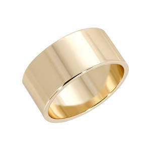 Anillo Plano Chapado en Oro de 9.5MM Eklexic, Joyería Simple y Moderna de Aleación y Cobre para Bodas, Incrustaciones de 18K - Product Image 1