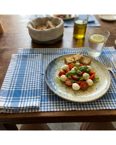 Polyester Cotton <b>Checked</b> Pattern European Style Eco-Friendly Anti-Bacteria Dinner Napkin Hemstitched Natural Mitered Home - Product Image 2