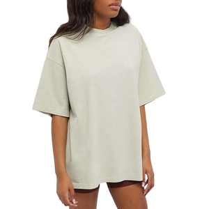 Camiseta extragrande con etiqueta personalizada para mujer, Camiseta de algodón pesado, venta al por mayor, camisetas superiores de alta calidad para mujer 2026 - Product Image 1