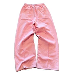Streetwear 100% coton personnalisé pantalons de survêtement hommes Hip Hop pantalon de survêtement ceinture élastique jambe droite survêtement pantalons pour hommes lavés - Product Image 2