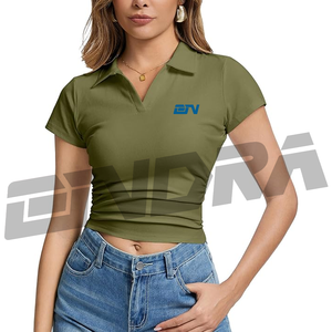 New Collection 2026 <b>Olive</b> <b>Green</b> Short Crop Women's Casual <b>T</b>-<b>shirt</b> Breathable Eco-friendly 100% Cotton Soft Fabric Stylish Modern - Product Image 1