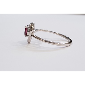 Shah Gems Women's Natural Rhodolite Garnet White Topaz <b>Ring</b> 925 Sterling Silver Gemstone <b>Rings</b> with <b>Adjustable</b> Opening for Gifts - Product Image 3