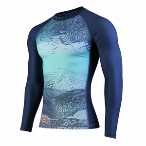 Camiseta de Compresión Deportiva de Manga Larga para Hombre, con Logotipo Personalizado, Transpirable, de Poliéster, para Judo, Running, Gimnasio, UPF, Venta al Por Mayor - Product Image 2