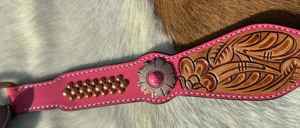 Ensemble de têtière et de collier de poitrail en gros, nouvelle étoile en concho, têtière à incrustation d'étoiles faite à la main avec un collier de poitrail lourd - Product Image 3