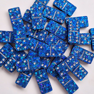 Resin Handmade <b>Dominoes</b> <b>Set</b> Black Glossy Box Artistic Home Decoration Craft Gift Games - Product Image 6