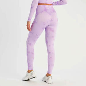 Mallas de LICRA/poliéster sólidas de cintura media para mujer, sin costuras, elásticas, transpirables, ecológicas, de secado rápido, para gimnasio, entrenamiento, Fitness - Product Image 2