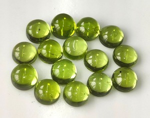 Péridot vert naturel 3mm-8mm Cabochon rond pierres précieuses en vrac pour la fabrication de bijoux - Product Image 5