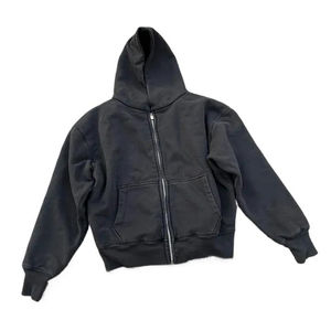 Sudadera con Capucha de Alta Calidad 100% Algodón French Terry para Invierno, Estilo Urbano, Lavado Ácido, Vintage, Personalizada, con Bolsillo Grande, Efecto Desgastado por el Sol - Product Image 5